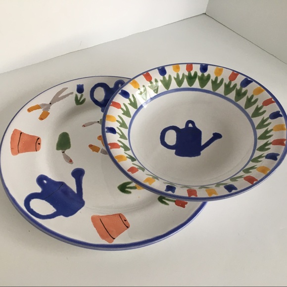 Gardeners bowl and plate ceramic signed Hungary - Picture 5 of 16